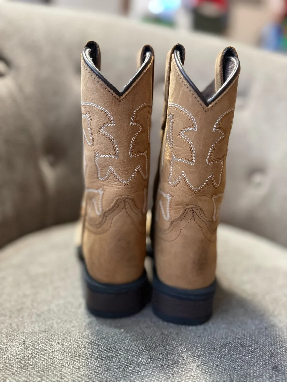 Roper Kids Tan Brown Cowboy Boots - Picture 3 of 5